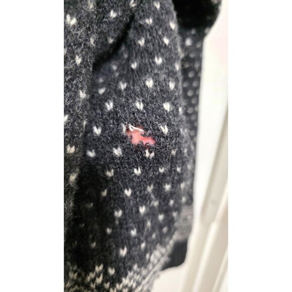 Gap Men's Nordic Pattern Half-Zip Wool Sweater Charcoal Gray & White Size M 100% - Picture 7 of 8